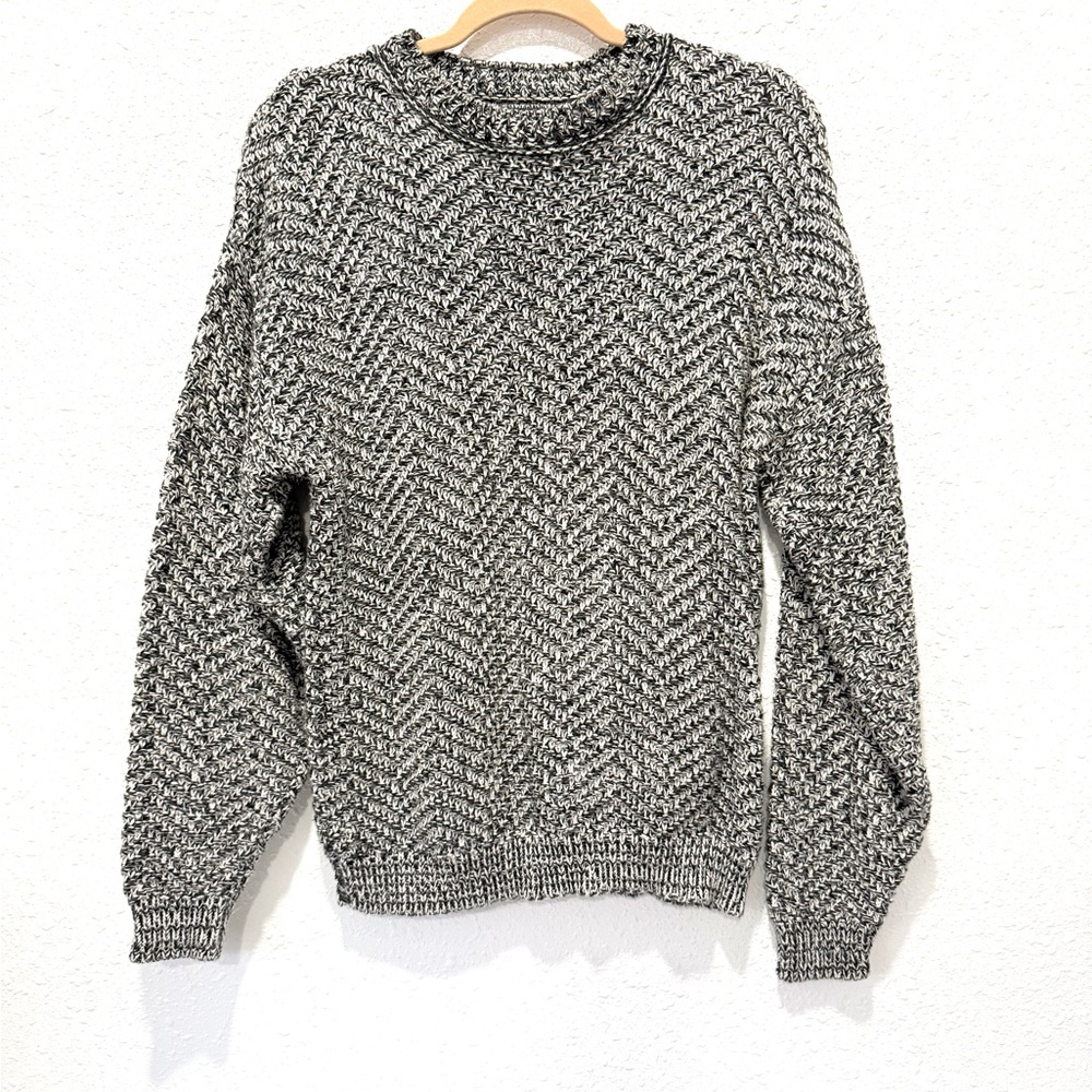 Lands' End Men's marled knit Crewneck Sweater S - Picture 3 of 7